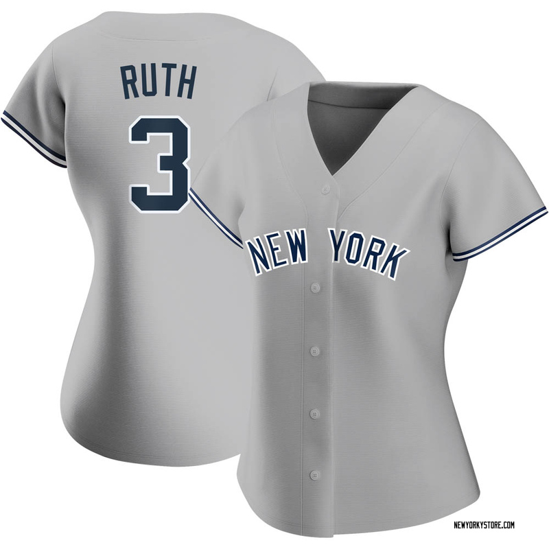 Men's Nike Babe Ruth Gray New York Yankees Road Cooperstown Collection Player Jersey