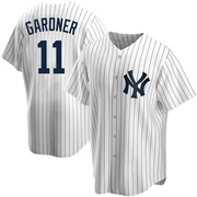 Brett Gardner Men's New York Yankees Home Jersey - White Replica