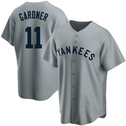 Brett Gardner Men's New York Yankees Road Cooperstown Collection Jersey - Gray Replica