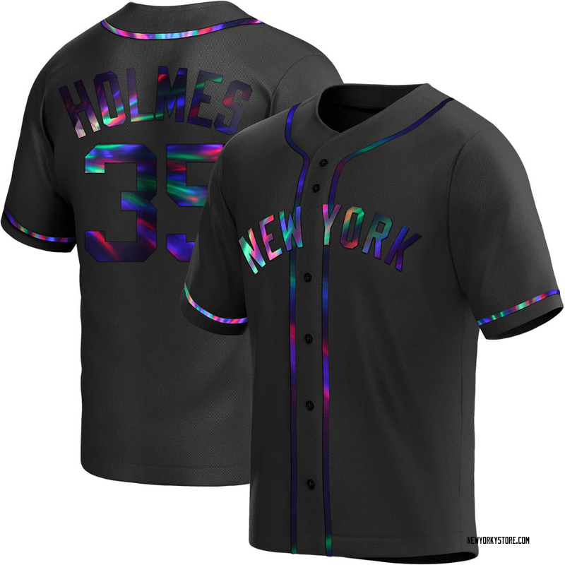 Clay Holmes Men's New York Yankees Alternate Jersey - Black Holographic Replica
