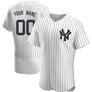 Custom Men's New York Yankees Home Jersey - White Authentic