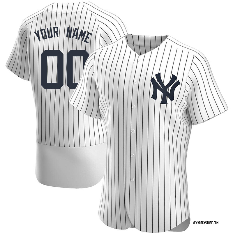 Custom Men's New York Yankees Home Jersey - White Authentic