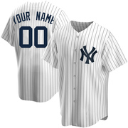 Custom Men's New York Yankees Home Jersey - White Replica