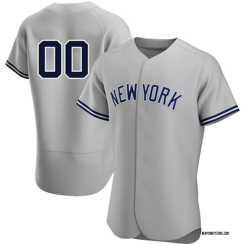Custom Men's New York Yankees Road Jersey - Gray Authentic