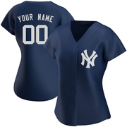 Custom Women's New York Yankees Alternate Team Jersey - Navy Replica