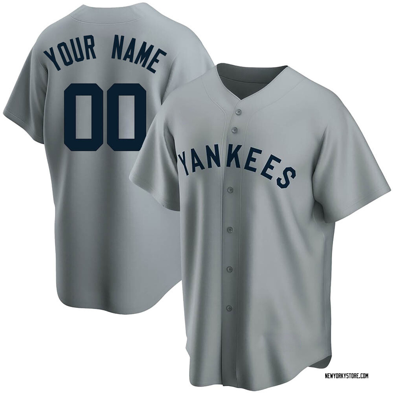 Custom Youth New York Yankees Road Cooperstown Collection Jersey - Gray Replica