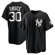 Jay Bruce Men's New York Yankees Jersey - Black/White Replica