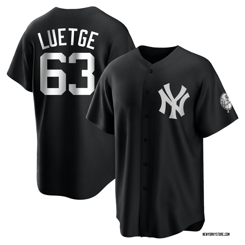 Lucas Luetge Youth New York Yankees Jersey - Black/White Replica