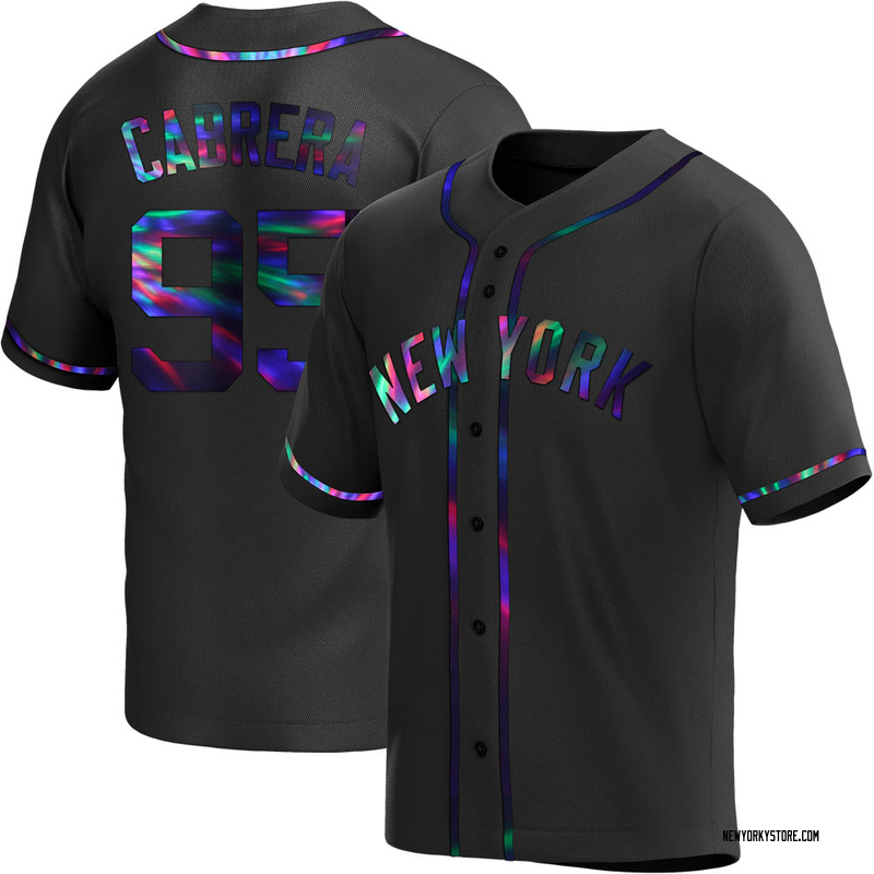 Oswaldo Cabrera Men's New York Yankees Alternate Jersey - Black Holographic Replica
