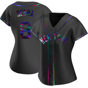 Yogi Berra Women's New York Yankees Alternate Jersey - Black Holographic Replica